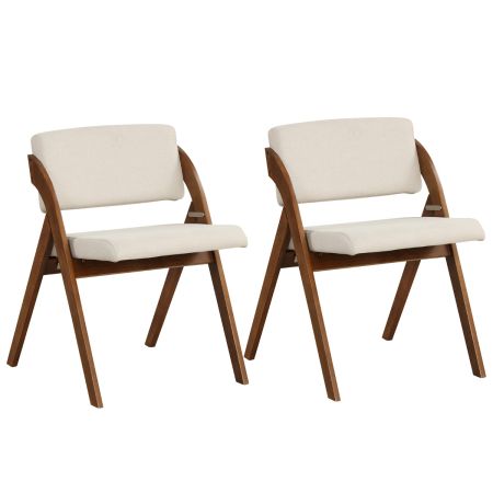 Juego de sillas de cocina de madera portátil Marrón