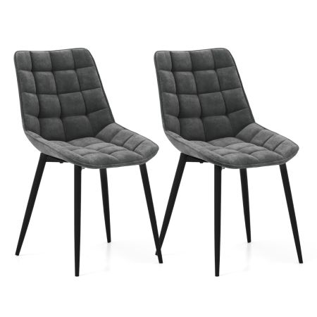 Juego de 2 sillas de comedor de terciopelo