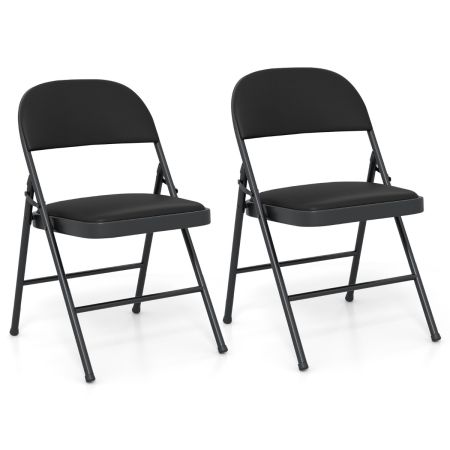 Juego de 2 Sillas Plegables Negro