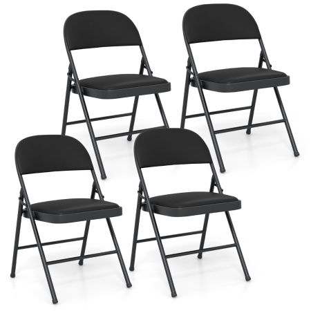Juego de 4 Sillas Plegables Negro