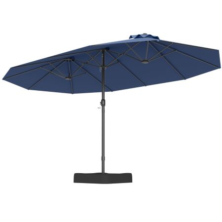 Sombrilla extensible con manivela para jardín Azul