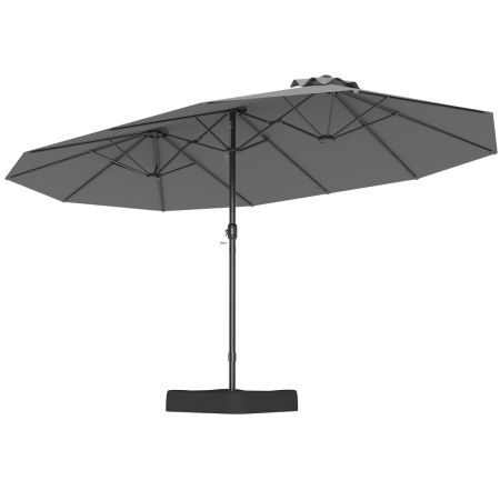 Sombrilla extensible con manivela para jardín Gris