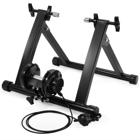 Rodillo Magnético Entrenamiento Bicicleta de Acero con 8 Niveles de Resistencia Plegable Negro 54 x 48 x 39 cm Carga hasta 150kg