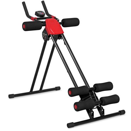 Máquina Abdominales Plegable con Pantalla LCD Regulable en 4 Niveles de Resistencia  para Casa y Gimnasio (93-145) x 56 x (42-86) cm