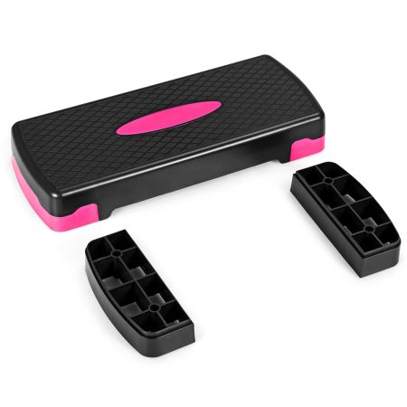 Step para Entrenamiento Aeróbico con Plataforma para Casa Gimnasio y Oficina Hasta 250kg 66 x 28 x 10-15 cm 