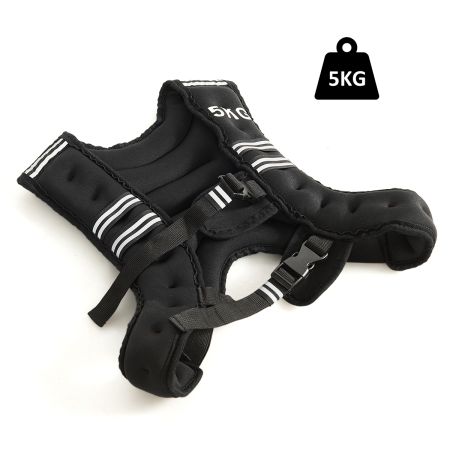 Chaleco con Peso 5kg Chaleco para Entrenamiento Ejercicio con Rayas Reflectantes Tiras Regulables Bolsillo de Malla