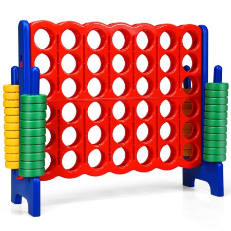 4 en Raya Gigante para Niños y Adultos Juego de Interior y Exterior Azul 120 x 42 x 104 cm