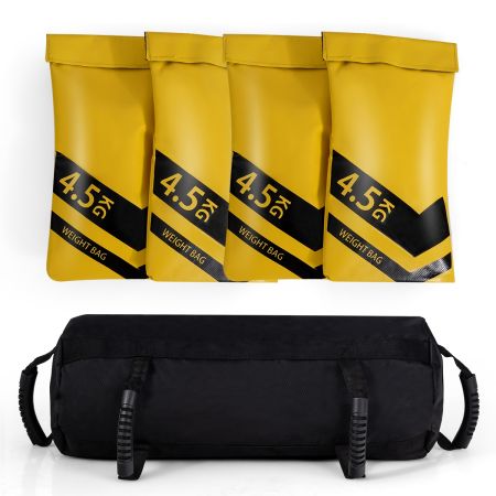 Bolsa de Arena  Rellenable de 4,5 a 18 kg para Fitness de Interior y Exterior Entrenamiento en Múltiples Áreas y Táctica Militar Negro 23 x 23 x 60 cm