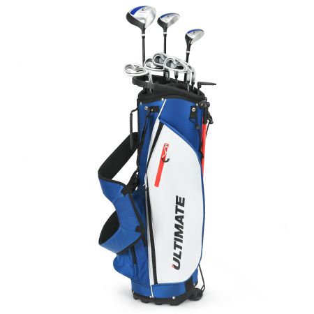 Set con 9 Palos de Golf/Madera de Fairway/Híbrido/Hierros 6 7 8 9 y Bolsa de Transporte para Hombres Regalo Perfecto para Golfistas Azul