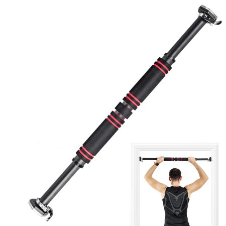 Costway Barra para Flexiones para Puerta Negro
