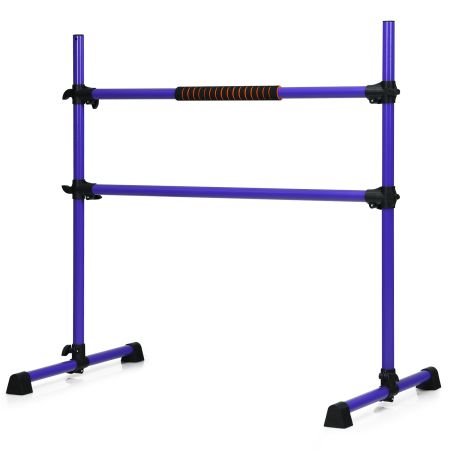 Barra Doble para Ballet Portátil con Altura Regulable para Niñas Aduntos Fitness Bailar Danza Elongar Músculos Violeta 124,5 x 71 x 120 cm