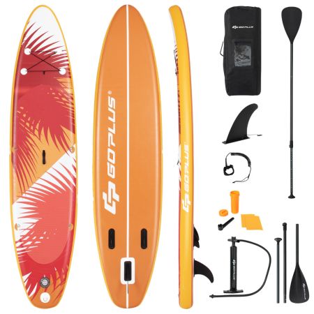 Costway Tabla de Surf para Adultos Chicos Naranja
