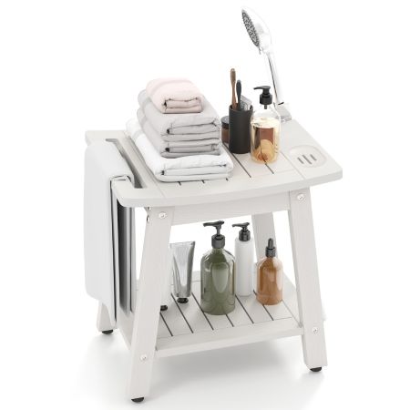 taburete de baño con almacenamiento Blanco
