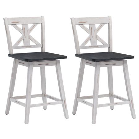 COSTWAY Set de 2 Taburetes de Bar Blanco
