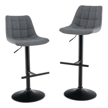 juego de 2 taburetes de bar Gris