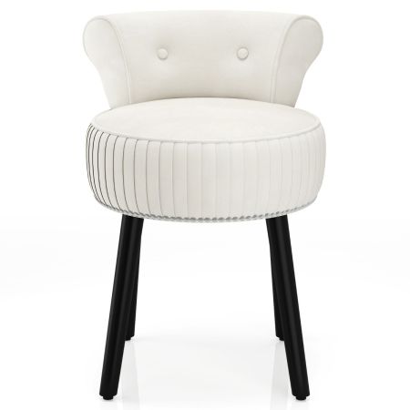 Costway silla tocador terciopelo blanco