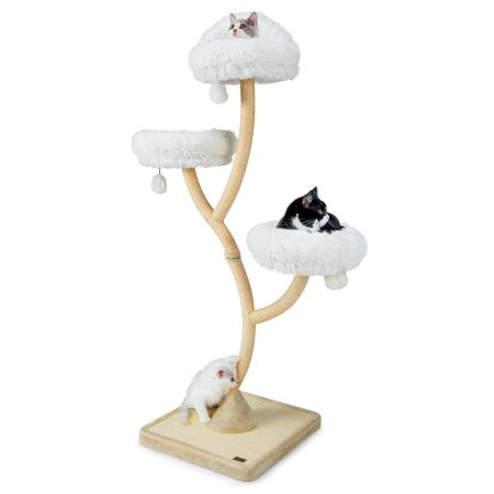 Torre Para Gatos Con Estructura De Metal Beige