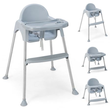Trona para Bebés Convertible 4 en 1 Gris