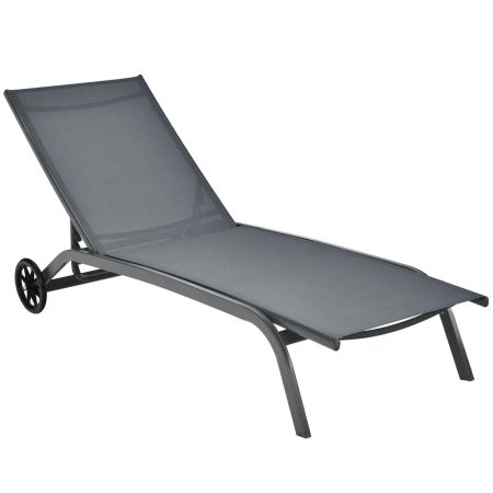 Costway Tumbona Regulable para Patio Gris