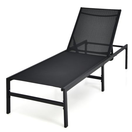Costway Tumbona para Exterior Negro