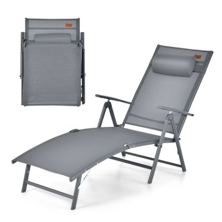Tumbona Plegable Gris