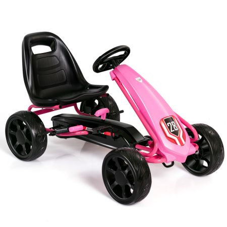 Costway Go kart de pedales para niños 3-8 años rosa