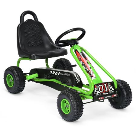 Costway Go kart de Pedales para Niños Verde