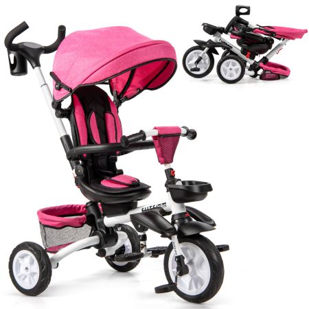 Costway triciclo plegable para niños rosa