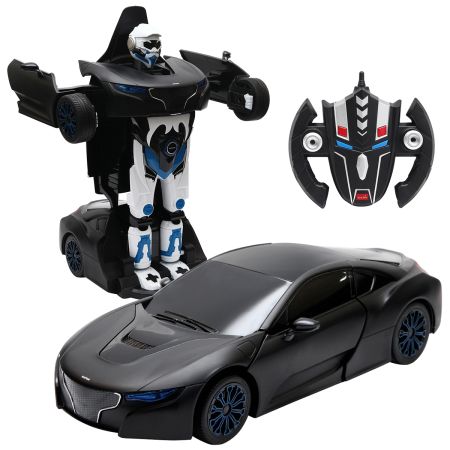 Coche Transformable 74700 RS Coche Robot 1:14 Escala 2,4G con Sonido Control Remoto-Negro