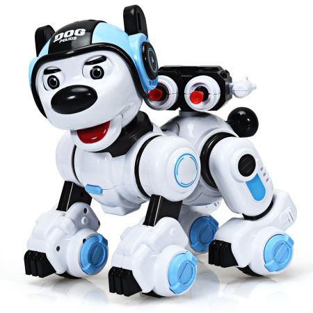Robot de Perro para Niños Robot Inteligente con Control Remoto Función de Música Baile Parpadeo Disparo Juguete Interactivo 18 x 25 x 25 cm