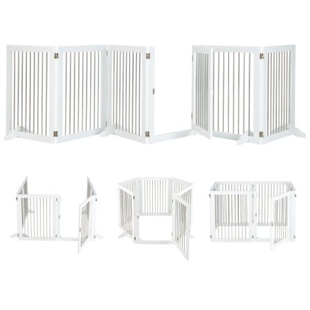 Costway Verja para Perros de 6 Paneles Blanco