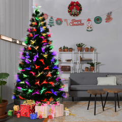 2,1m LED Árbol de Navidad Artificial Iluminado Con Cambiador de Color de Fibra de Vidrio para Navidad Hogar Decoración