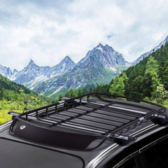 Baca de Coche Vehículo Metal Universal Portaequipajes Techo de Automóvil para Transporte 120 x 98 x 17 cm  Negro