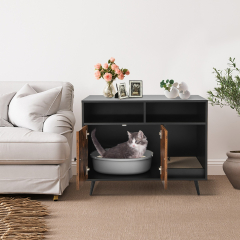 Mueble para Gatos Negro y Marrón