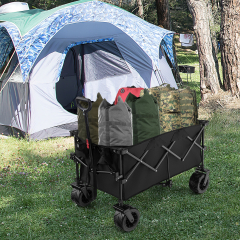 Costway Carrito Plegable para Camping con Asa Ajustable y Ruedas Delanteras Universales Carro Portátil para Jardín Compras