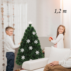 1,2m Árbol de Navidad Árbol Altificial con LED Iluminación Nieve Abeto Decorativo Hogar Fiesta