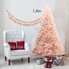 1,8m Árbol de Navidad No Iluminado con 617 Ramas Ideal para Casa Oficina Tiendas Hoteles Rosa