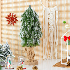 Costway 49 cm Mini Árbol de Navidad de Escritorio Árbol Decorativo en Miniatura para Mesa de Comedor y Alféizar con Base Estable de Cemento