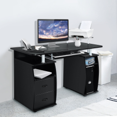 Mesa de Computadora Ordenador Tableta de Madera para Oficina 120 x 55 x 85 cm Negro
