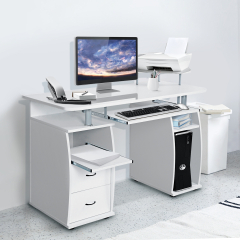 Mesa de Computadora Ordenador Tableta de Madera para Oficina 120 x 55 x 85 cm Blanco