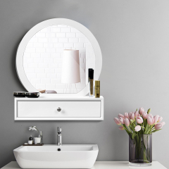 Espejo de Tocador para Maquillarse con Cajón Removible Sin Mesa ni Silla para Dormitorio y Baño Blanco 51 x 26 x 59 cm