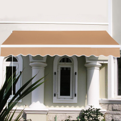 3 x 2,5 m Toldo Manual Retráctil Tendal Impermeable y Resistente a Los Rayos UV Toldo para Balcón Puerta Ventana Beige
