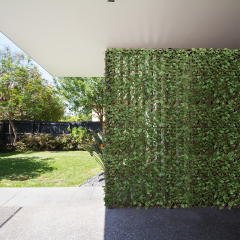 3 Paneles Artificiales Seto con Hojas Falsas de Hiedra Retráctil Expansible Decoración Cerca Privacidad Jardín Patio Verde 255 x 79 cm