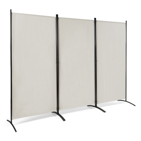 Divisor con 3 Paneles Separador Plegable Pantalla de Privacidad para Casa Oficina Baño Dormitorio 260 x 183 cm Blanco
