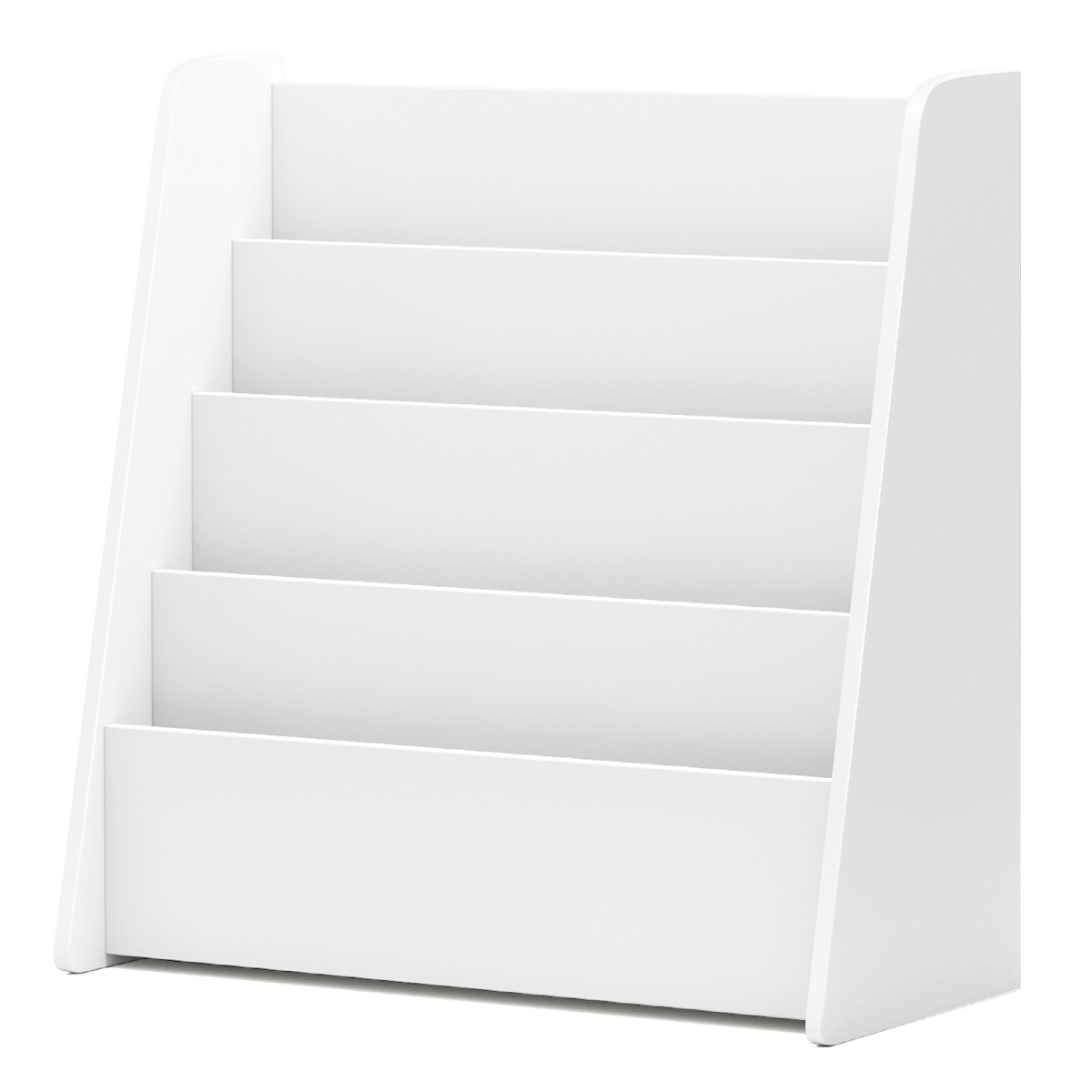 Estantería Infantil de 4 Niveles Librería Frontal para Niños con Compartimentos Organizador de Revistas para Dormitorio Infantil-Blanco Costway