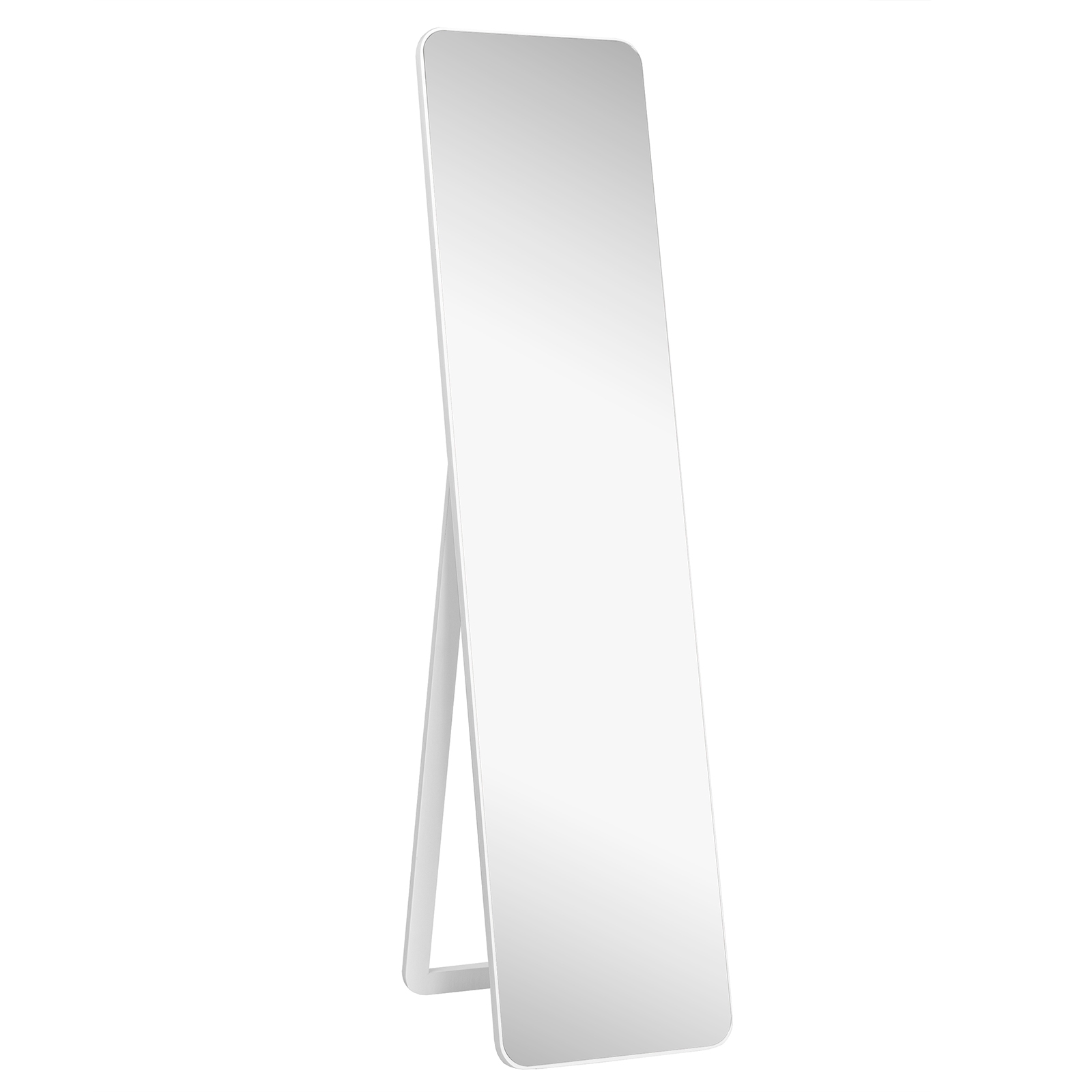 Espejo de Pasillo Salón 160 x 37 cm para Vestidor Espejo de Armario GIANTEX Espejo de Pie y Espejo Colgante en Uno Espejo de Cuerpo Entero con Marco de Madera Maciza Blanca 