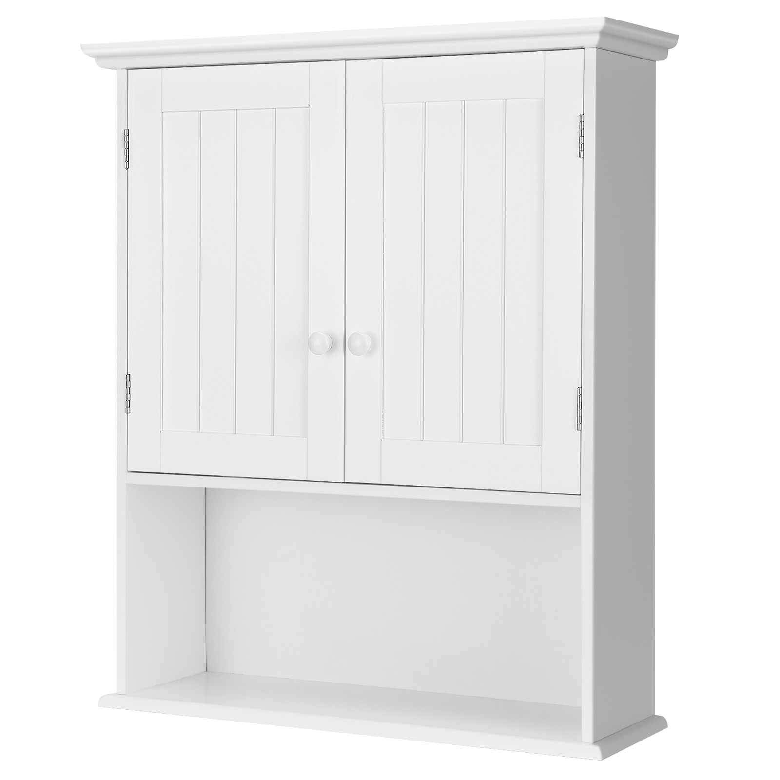 Armario de Baño de Pared con 2 Puertas Repisa Ajustable en Altura Cocina Salón Blanco 60 x 20 x 70,5 cm Costway