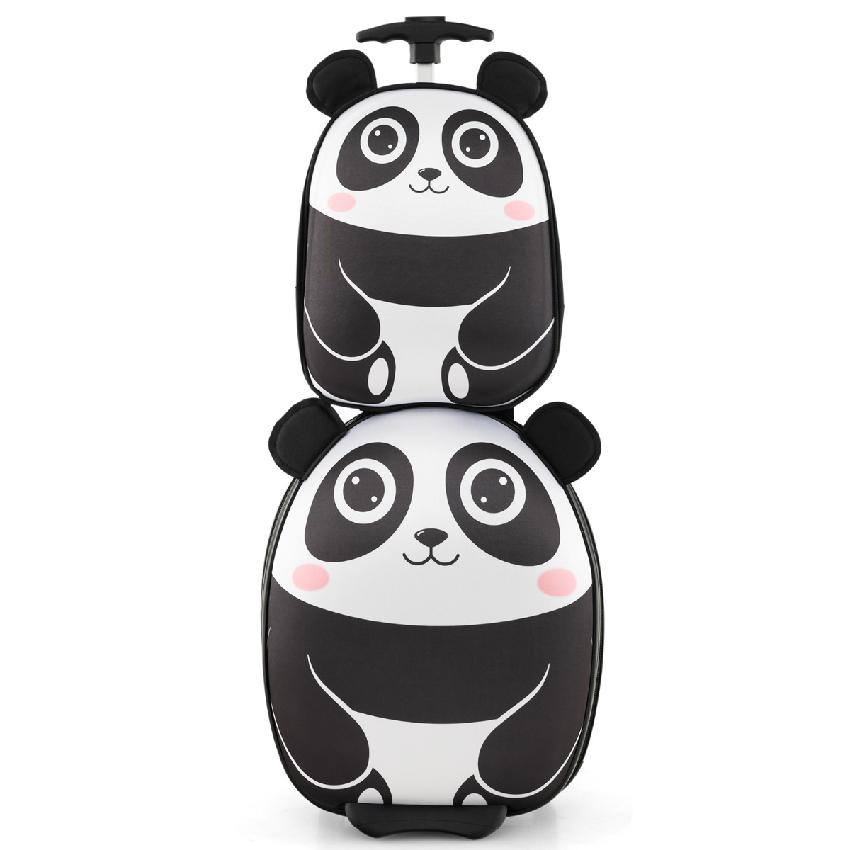 Juego de Maleta para Niños 2 Piezas Equipaje de Viaje 40 cm con Mochila 30 cm Rodante Ligero Portátil Aprobado por Aerolíneas Blanco Costway