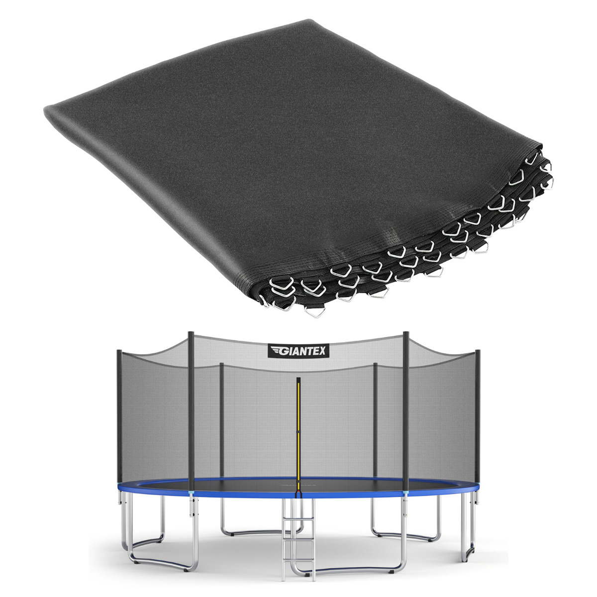 Costway Colchoneta para Cama Elástica Sustitutiva 3,23 m Lona de Salto en PP Alta Elasticidad con Ganchos Metálicos Compatible con Estructura Redonda