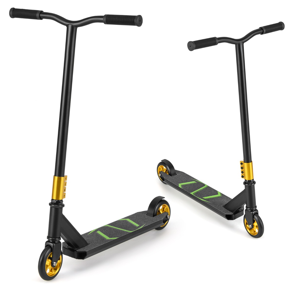 Patinete de Acrobacias para Niños de 10+ Años Scooter Profesional con 2 Ruedas y Deck de Aluminio Carga 100 kg-Negro Costway